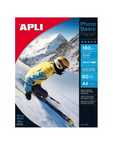 PAPEL APLI GLOSSY 180GR 60 HOJAS  4135