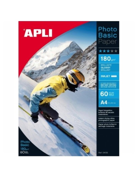 PAPEL APLI GLOSSY 180GR 60 HOJAS  4135