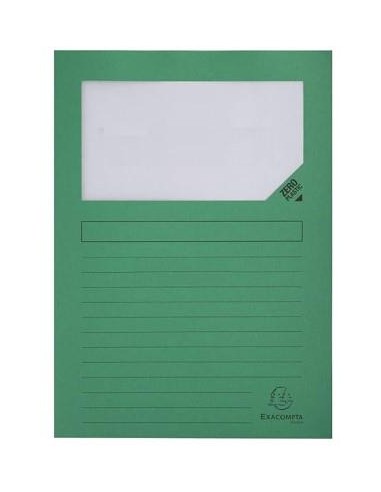 SUBCARPETA CON VENTANA A4 120GRS VERDE POR UNIDAD EXACLAIR 50103E