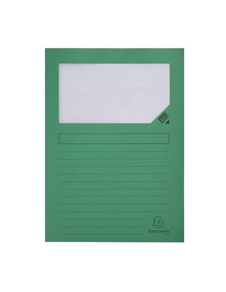 SUBCARPETA CON VENTANA A4 120GRS VERDE POR UNIDAD EXACLAIR 50103E