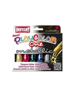TEMPERA SOLIDA PLAYCOLOR METALIC 6 UDES INSTANT DUNSA 10321