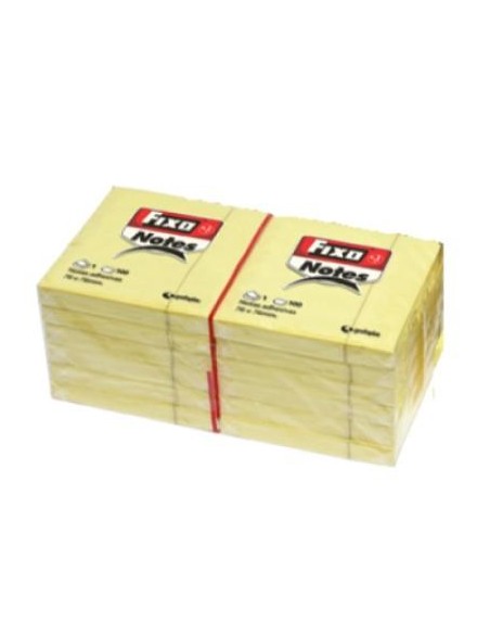 TACO NOTAS ADHESIVAS FIXO NOTES  76X76  AMARILLO INTENSO  100H GRAFOPLAS  65005460 (12)