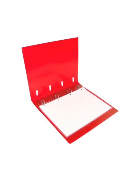 CARPEBLOCK PP CON RECAMBIO A4 100H 80G  4 ANILLAS DE 25MM ROJO 160027