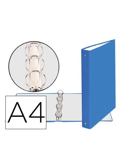 CARPETA 4 ANILLAS A-4 EXACLAIR AZUL 51372E