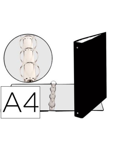 CARPETA 4 ANILLAS A-4 EXACLAIR NEGRA 51371E