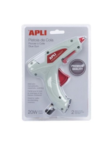 PISTOLA DE COLA 20W PREMIUM + 2 BARRAS APLI 16668