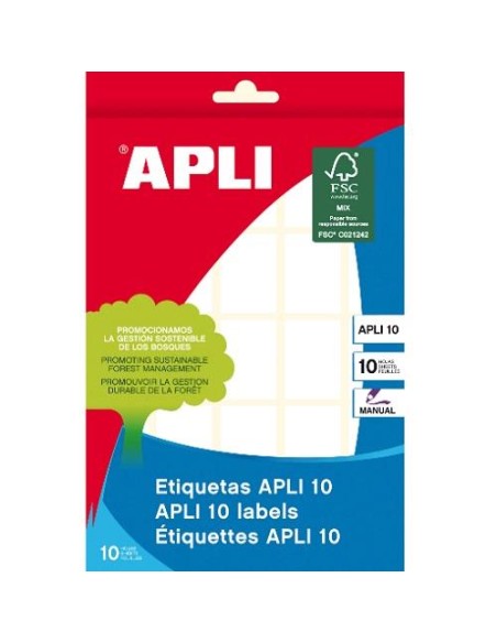 ETIQUETAS APLI 10 SOBRE 19X27 MM REF 1640
