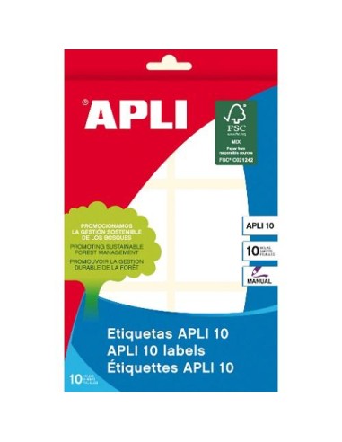 ETIQUETAS APLI 10 SOBRE 50X50 MM REF 1656