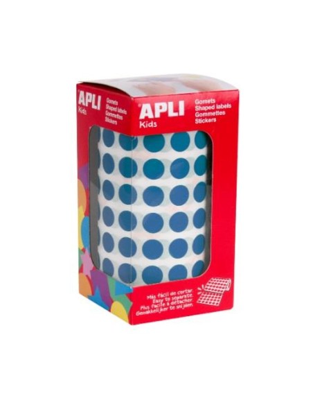 GOMETS EN ROLLO 10,5MM CIRCULOS AZUL APLI 4852