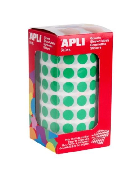 GOMETS EN ROLLO 10,5MM CIRCULOS VERDE      APLI REF.4854