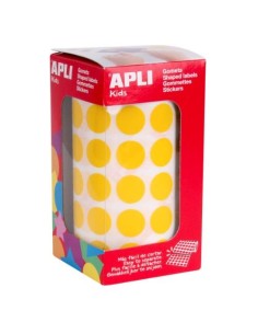 GOMETS  EN ROLLO 15MM CIRCULOS AMARILLO APLI 4855
