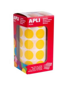 GOMETS EN ROLLO 20MM CIRCULOS AMARILLO APLI 4859