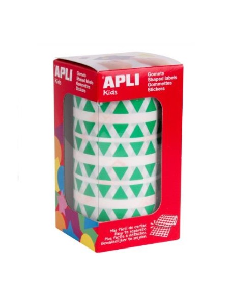 GOMETS EN ROLLO 10,5MM TRIANGULOS VERDES APLI 4866