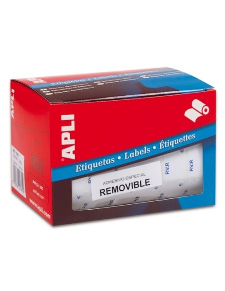 ETIQUETAS ROLLO PEGATINAS PVP 12X18 BLANCAS REMOVIBLES APLI 10084