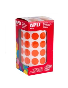 GOMETS EN ROLLO 15MM CIRCULOS NARANJAS APLI 11483