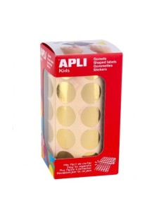 GOMETS EN ROLLO 20MM CIRCULOS METALIZADOS ORO APLI 11632