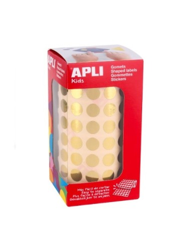 GOMETS EN ROLLO 10,5MM CIRCULOS METALIZADOS ORO APLI 11626