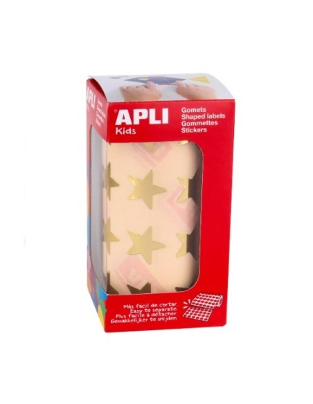 GOMETS EN ROLLO  ESTRELLA GRANDES 19.5MM ORO METALIZADO APLI 12044