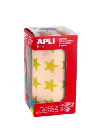 GOMETS EN ROLLO ESTRELLAS GRANDES 19.5MM AMARILLAS METALIZADO APLI 12051
