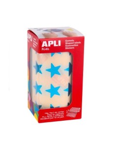 GOMETS EN ROLLO ESTRELLAS GRANDES 19.5MM AZULES  METALIZADO APLI 12052