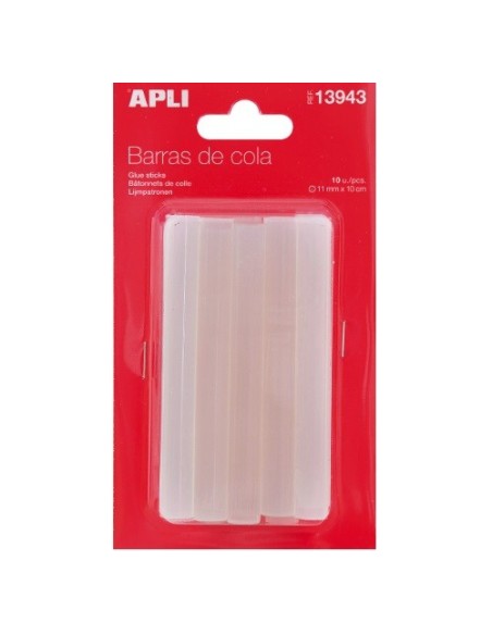 BLISTER DE 10 BARRAS DE SILICONA DE 11 MM X10 CM APLI 13943 / GRAFOPLAS 00058800