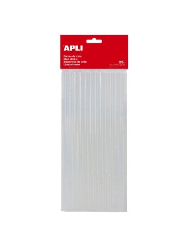 BLISTER DE 25 BARRAS DE SILICONA 7,5MM X 20 CM  APLI 17003/CSUR 06304
