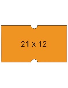 ETIQUETAS 1 LINEA FLUORESCENTES NARANJAS 21 X 12 PAQUETE DE 6 APLI 100912