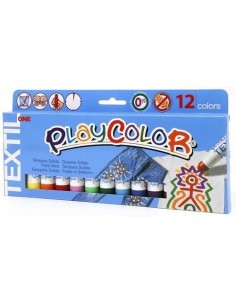 TEMPERA SOLIDA ONE TEXTIL PLAYCOLOR  C/12 INSTANT DUNSA 10461