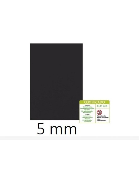 LAMINA GOMA EVA 5MM A4 20 X 30 CM NEGRO GRAFOPLAS 79553510