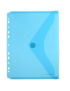 SOBRE PLASTICO A4+ 24X31 CM  MULTITALADRO CIERRE VELCRO AZUL HFP 35326