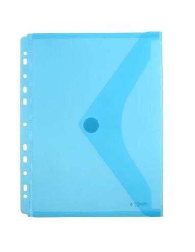 SOBRE PLASTICO A4+ 24X31 CM  MULTITALADRO CIERRE VELCRO AZUL HFP 35326