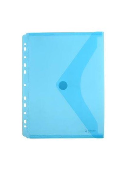 SOBRE PLASTICO A4+ 24X31 CM  MULTITALADRO CIERRE VELCRO AZUL HFP 35326