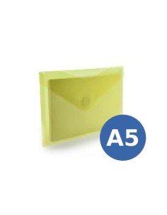 SOBRE PLASTICO A5 (25X18 CM) C/ CIERRE VELCRO  AMARILLO HFP 90453 (10)