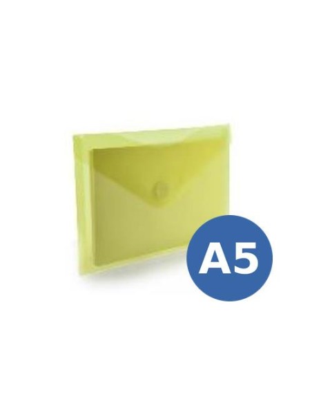 SOBRE PLASTICO A5 (25X18 CM) C/ CIERRE VELCRO  AMARILLO HFP 90453 (10)