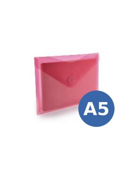 SOBRE PLASTICO A5 (25X18 CM) C/ CIERRE VELCRO  ROJO HFP 90446 (10)
