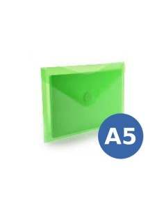 SOBRE PLASTICO A5 (25X18 CM) C/ CIERRE VELCRO VERDE HFP 90436 (10)