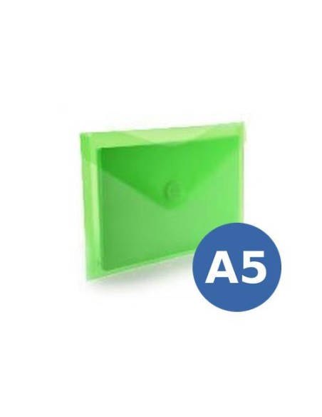 SOBRE PLASTICO A5 (25X18 CM) C/ CIERRE VELCRO VERDE HFP 90436 (10)