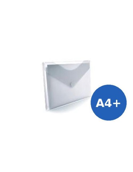 SOBRES PLASTICO A4+ ( 24X33,5 CM) C/ CIERRE VELCRO TRANSPARENTE 90161