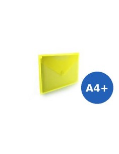 SOBRES PLASTICO A4+ ( 24X33,5 CM) C/ CIERRE VELCRO  AMARILLO HFP 90153