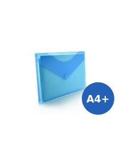 SOBRES PLASTICO A4+ ( 24X33,5 CM) C/ CIERRE VELCRO HFP AZUL 90126 (10)