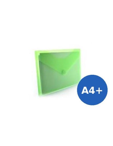 SOBRES PLASTICO A4+ ( 24X33,5 CM) C/ CIERRE VELCRO  VERDE HFP 90136