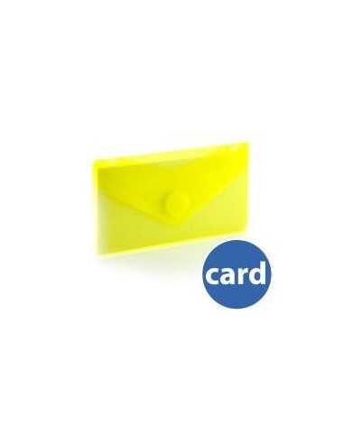 SOBRE PLASTICO TARJETA VISITA ( 6,2X10,5 CM) C/CIERRE VELCRO AMARILLO HFP 90653 (10)