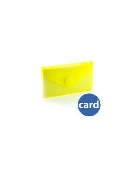 SOBRE PLASTICO TARJETA VISITA ( 6,2X10,5 CM) C/CIERRE VELCRO AMARILLO HFP 90653 (10)