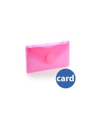 SOBRE PLASTICO TARJETA VISITA ( 6,2X10,5 CM) C/CIERRE VELCRO ROJO HFP 90646 (10)