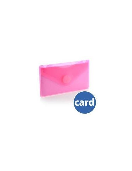 SOBRE PLASTICO TARJETA VISITA ( 6,2X10,5 CM) C/CIERRE VELCRO ROJO HFP 90646 (10)