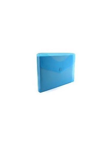 SOBRE PLASTICO A4+ ( 24X33,5 CM)  C/ CIERRE VELCRO Y FUELLE AZUL 90726
