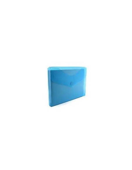 SOBRE PLASTICO A4+ ( 24X33,5 CM)  C/ CIERRE VELCRO Y FUELLE AZUL 90726