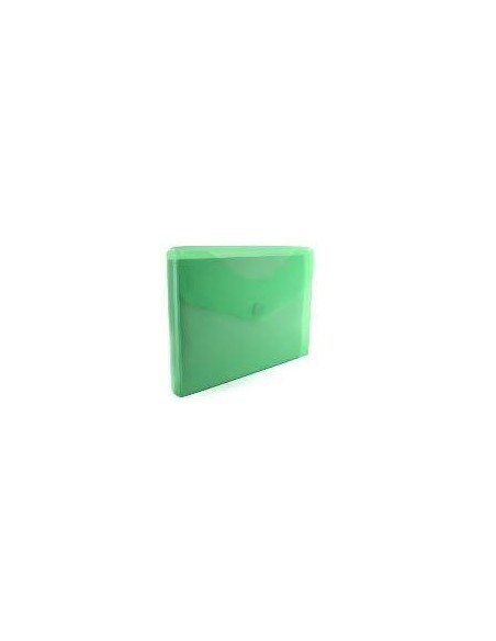 SOBRE PLASTICO A4+ ( 24X33,5 CM)  C/ CIERRE VELCRO Y FUELLE VERDE HFP