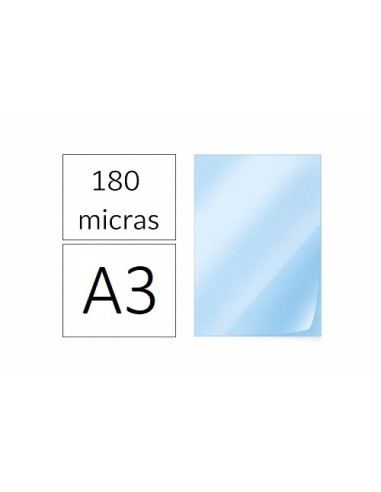 TAPAS PLASTICAS A3 PVC 180 MICRAS CRISTAL C/100 POR UNIDAD DHP 22005