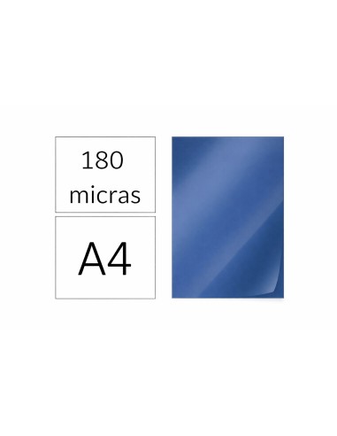 TAPAS PLASTICAS A4 PVC 180 MICRAS TRANSPARENTE AZUL C/100 UNIDAD 22011